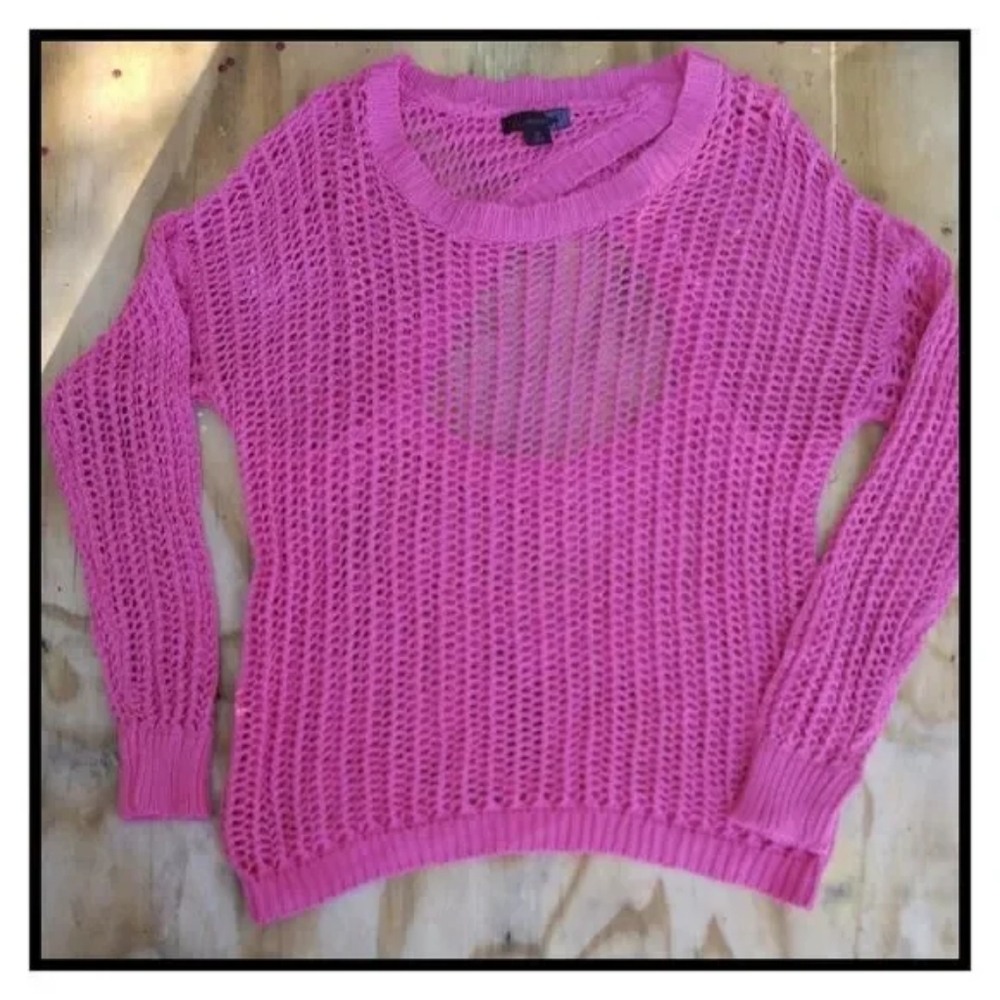 JW Style Open Back Crochet Sweater
